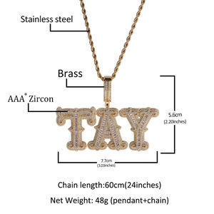 Custom <b>Name</b> Pendant <b>Necklace</b> VVS Moissanite Iced Letter Pendant 925 <b>Silver</b> Hip Hop Style Jewelry Personalized Gift for Party - Product Image 2