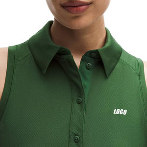 Polo de secado rápido para mujer, transpirable, elástico, informal, de alto rendimiento, con tejido jacquard que absorbe el sudor, opción personalizada, ropa de tenis. - Product Image 4