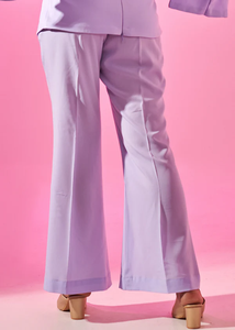 Pantalon Évasé Élégant en Crêpe Lavande pour Femme – Confortable, Taille Haute, Coupe Ample pour le Bureau, les Tenues Décontractées, les Fêtes ou les Soirées - Product Image 2
