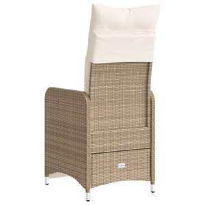 Sedia da Giardino Reclinabile in Rattan PE Beige con Struttura in Acciaio Verniciato a Polvere, Comoda Seduta per Esterni - Product Image 6