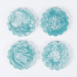 High Quality Eco-Friendly Blue Transparent Epoxy Resin <b>Coasters</b> Handmade Food Grade FAIZA CRAFT <b>Ceramic</b> Metal Tea Coffee Drink - Product Image 2