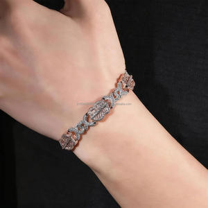 Collier et bracelet en argent plaqué avec signe dollar en moissanite, chaîne cubaine hip-hop, bijoux, cadeau d'anniversaire pour mariage, fête ou occasion spéciale - Product Image 3