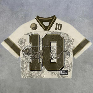 Ropa de fútbol americano Retro de alta calidad, la última ropa deportiva de poliéster de gran tamaño, Jersey liso transpirable con mangas cortas - Product Image 2