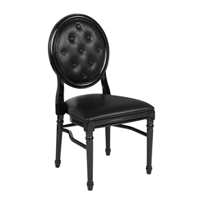 Classic Black Upholstered <b>Wooden</b> Dining Chair with <b>Button</b> Tufted Back Elegant Indoor Seating - Product Image 2