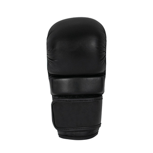 Gants de boxe MMA en cuir noir de haute qualité 8oz, en PVC respirant, personnalisables, imperméables, coupe-vent, pour adultes, avec fermeture auto-agrippante - Product Image 5