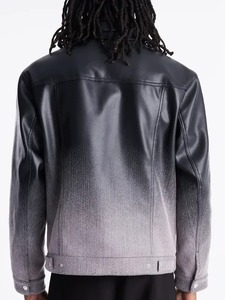 Veste de camionneur en cuir véritable Ombre, écologique, coupe-vent, streetwear - Product Image 3