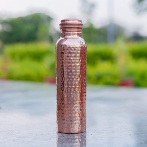 100% Pure <b>Copper</b> Eco-Friendly Outdoor Use Water <b>Bottle</b> with Hammered Finish Reusable Ayurvedic <b>Drinking</b> <b>Bottle</b> - Product Image 4