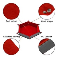 2 Tableros de Dados Plegables de Doble Cara con Forma Hexagonal, de Terciopelo y Cuero, Portátiles, para Juegos de Mesa RPG, DND, Dragones y Juegos de Dados
