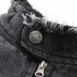 Veste en cuir PU pour homme, col montant, fermeture éclair, coupe décontractée, coupe-vent, épaisse, manches courtes, coupe régulière, couleur unie, tissée - Product Image 3