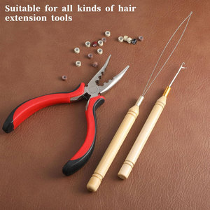 Hair Extension Pliers 3 Hole Micro Link <b>Tool</b> <b>Kit</b> <b>Mini</b> Hair Extension Installation and Removal <b>Tool</b> with 2 Crochet Hooks - Product Image 6