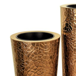 Macetero de suelo moderno de lujo, hecho a mano en Vietnam, chapado en oro, de acero inoxidable, estilo antiguo, sencillo, para interiores, personalizado de fábrica. - Product Image 3