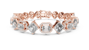Pulsera de Lujo con Diamantes Cultivados en Laboratorio, Corte Asscher, Bañada en Rodio, Cierre Doble, Oro Blanco Sólido de 18K, Ideal para Regalo, Fiestas y Uso Diario - Product Image 5