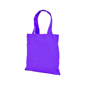 Purple Solid Color Short Handle For Grocery Custom Logo And SIze Cotton Shopping <b>Bag</b> Hand Carry Low Moq - Product Image 2
