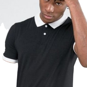 Camiseta Polo de dos colores ajustada de piqué de algodón a granel personalizada de alta calidad para hombre - Product Image 2