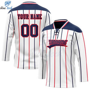 Premium Quality Custom Printed Ice Hockey Jersey 100% Polyester Breathable UV Protection Plus Size Men's Professional Players - Product Image 1