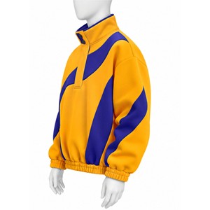 Sweat-shirt polaire oversize pour homme, nouveau color block, col montant, manches classiques, style sportif, tricoté, respirant, pour l'automne - Product Image 4