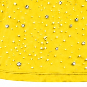 Unisex <b>Bright</b> Yellow Pearl Beaded <b>T</b> <b>Shirt</b> Fashion Crew Neck Short Sleeve Pearl Embellished Tee for Streetwear and Everyday - Product Image 6