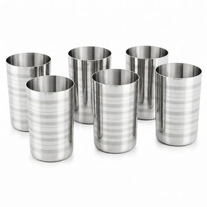 Verres à boire en acier inoxydable de qualité alimentaire, polis miroir, incassables, écologiques, résistants à la rouille, gobelets en acier pour l'eau - Product Image 3