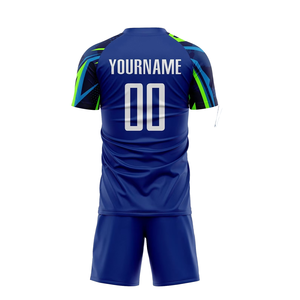 Uniforme de Fútbol Ligero 100% Poliéster Transpirable, Jersey y Pantalones Cortos con Control de Humedad, Nombre del Equipo Personalizado para Deportes - Product Image 2