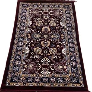 Tapis de prière persan noué à la main en laine et polyester, motif médaillon rectangulaire, avec dos antidérapant en caoutchouc, tapis de sol pour salon, en solde - Product Image 5