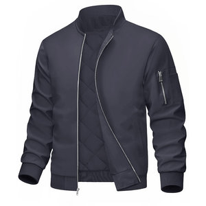 High Quality Bomber jacket Front Zipper Long Sleeve Polyester Comfortable Casual Style Breathable Jacket For Men Men's Jackets - Product Image 1