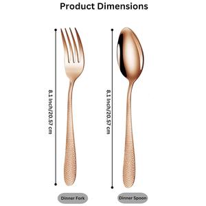 Ensemble de couverts couleur cuivre en acier inoxydable avec finition polie miroir Couverts parfaits pour ustensiles de cuisine Mariage et salle à manger - Product Image 5