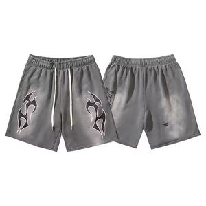 Personnalisé High Street 2024 Shorts décontractés de marque de mode rétro pure pour hommes, coton fin et lâche, délavé à l'acide avec nouveau logo, service OEM - Product Image 5