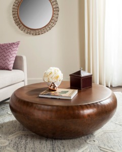 Modern <b>Round</b> Wooden Coffee <b>Table</b> Minimalist Design Handmade Living Room Furniture - Product Image 4