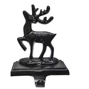Modern Solid Brass Reindeer Christmas Stocking Holder Wholesale Gold Metal Deer <b>Mantel</b> Hooks <b>For</b> Holiday <b>Fireplace</b> Decoration - Product Image 2