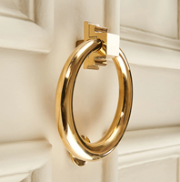 Battant de porte traditionnel en laiton à fixation par anneau, décoration d'entrée, accessoire d'intérieur, design rond et durable