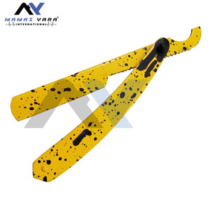 Couteau de barbier pliable à lame droite turque, finition poudrée, en acier inoxydable, support de rasoir personnalisable en couleur - Product Image 5