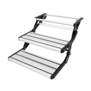Scale retrattili manuali in lega di alluminio RV in 2 fasi pieghevoli 440 libbre capacità di carico antiscivolo uscita sicura per Camper rimorchio RV - Product Image 1