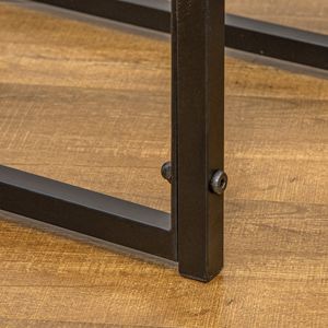 Support de bois de chauffage intérieur/extérieur à 2 niveaux à fond incurvé avec outils de cheminée Support de foyer de poêle à bois noir - Product Image 3