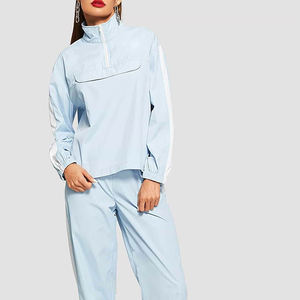 Conjunto de Chaqueta Cortavientos Casual para Mujer con Pedrería, Impermeable, de Nailon/Poliéster, Ligero, de Color Sólido, para Uso en Exteriores - Product Image 1