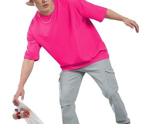 T-shirts amples et décontractés de sport et d'extérieur, couleur rose, coupe ample, épaules tombantes, qualité supérieure, respirants, grandes tailles - Product Image 2