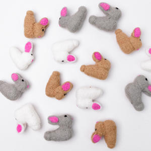 Wholesale Felt & Yarn Handmade 5cm Wool Felt Bunny Craft Supplies Child Easter Decor DIY Projects Ornaments Seasonal Displays - Product Image 3