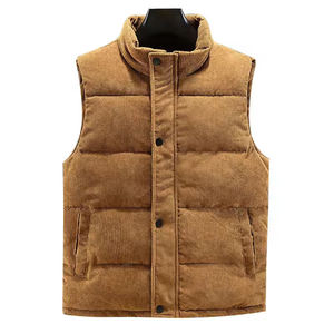 Chaleco Acolchado para Hombre, Cuello en V, Poliéster Negro, Cierre de Cremallera, Impermeable, Reversible, Ropa Exterior Formal de Invierno - Product Image 5