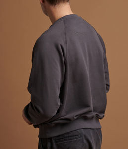 Sudadera de Cuello Redondo Negra para Hombre a Precio Económico, Corte Regular, Manga Raglán, 100% Algodón, Tejido de Punto, Informal, para Otoño - Product Image 5