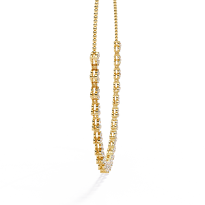 Collar de cadena de tenis con diamantes cultivados en laboratorio de corte redondo de diseñador, certificado CVD IGI, cadena de diamantes de oro macizo de 14K - Product Image 2