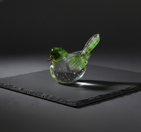 Figurine d'oiseau en verre artisanal, style Art Déco, nature morte en cristal de forme irrégulière, pour décoration d'étagère, de tableau de bord de voiture, de maison ou de bureau