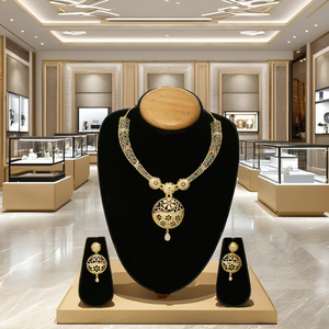 Colliers ras du cou en or rempli 14K 18K 24K avec pierres AD, design indo-occidental, vente en gros - Product Image 3