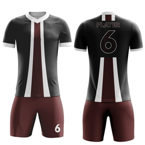 Ensemble maillot et short de football pour homme à prix réduit – Col en V, sublimé, anti-humidité, bleu et noir, 180g polyester, adulte, toutes saisons - Product Image 4