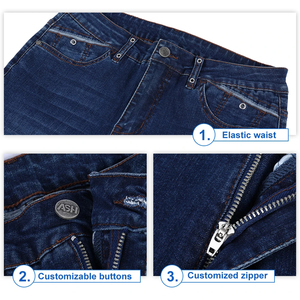Jean unisexe décontracté à jambe large, respirant et à séchage rapide, délavage moyen, coupe droite, coupe ample, taille mi-haute, en denim tricoté, style streetwear - Product Image 3