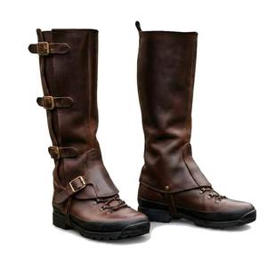 Men Genuine Leather Tall Riding Boots Western Style Buckle Closure Equestrian Riding - Product Image 5