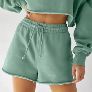 Ensemble jogging deux pièces pour femme, sweat à capuche court personnalisé, oversize et ample, et short, haute qualité, meilleures ventes - Product Image 3