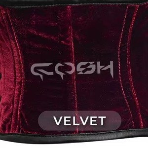 Ceinture Corset Amincissante en Velours Bourgogne de Haute Qualité, Style Gothique Victorien Steampunk pour Femme - Product Image 4