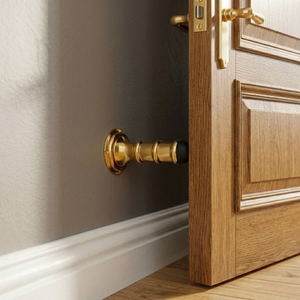 Ensemble de quincaillerie de porte en laiton massif finition antique |   Butée de porte robuste, loquet de sécurité pour bébé, crochet mural et accessoires ménagers durables - Product Image 4