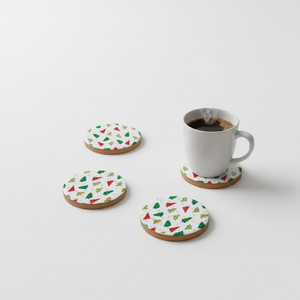 Handmade <b>Wooden</b> Coasters Free Enamel Print Custom Designed Rustic <b>Placemats</b> Kitchen Table Desk Drink Decoration Silicone Cork - Product Image 1