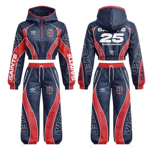 Ensemble de survêtement unisexe rose uni 2 en 1, manches longues, capuche, streetwear, jogging, séchage rapide, polyester/nylon, style adulte hiver - Product Image 4