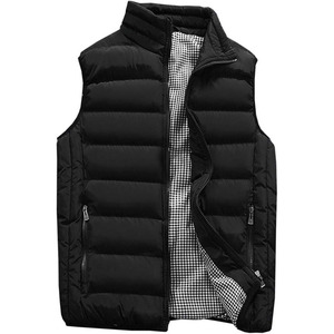 Gilet matelassé d'hiver pour homme, sans manches, coupe-vent, zippé, chaud, décontracté, bordeaux, col montant - Product Image 4
